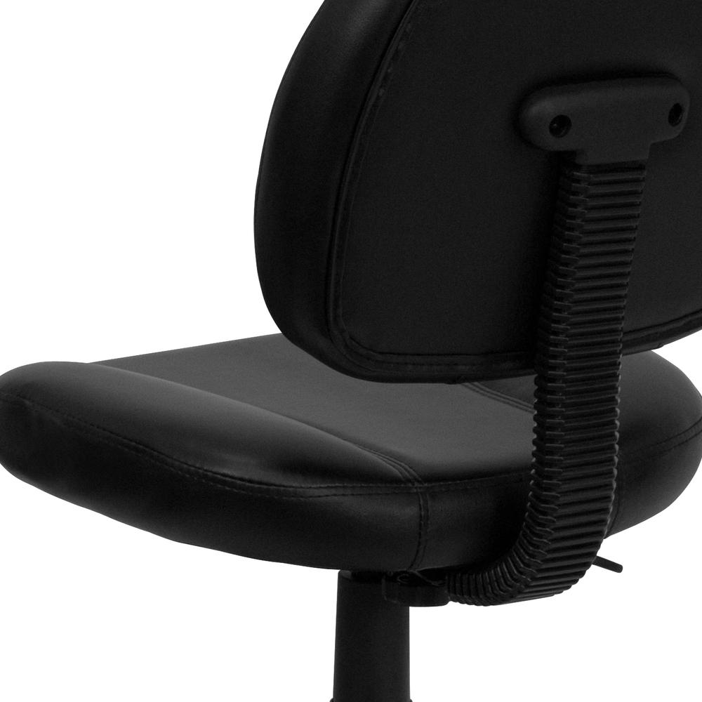 Mid-Back Black LeatherSoft Swivel Ergonomic Task Office Chair with Back Depth Adjustment. Picture 7