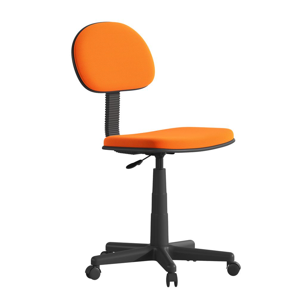 Low Back Light Orange Adjustable Student Swivel Task Office Chair with Padded Mesh Seat and Back - Homeschool Study Chair. Picture 1