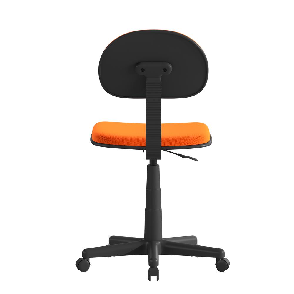 Low Back Light Orange Adjustable Student Swivel Task Office Chair with Padded Mesh Seat and Back - Homeschool Study Chair. Picture 6