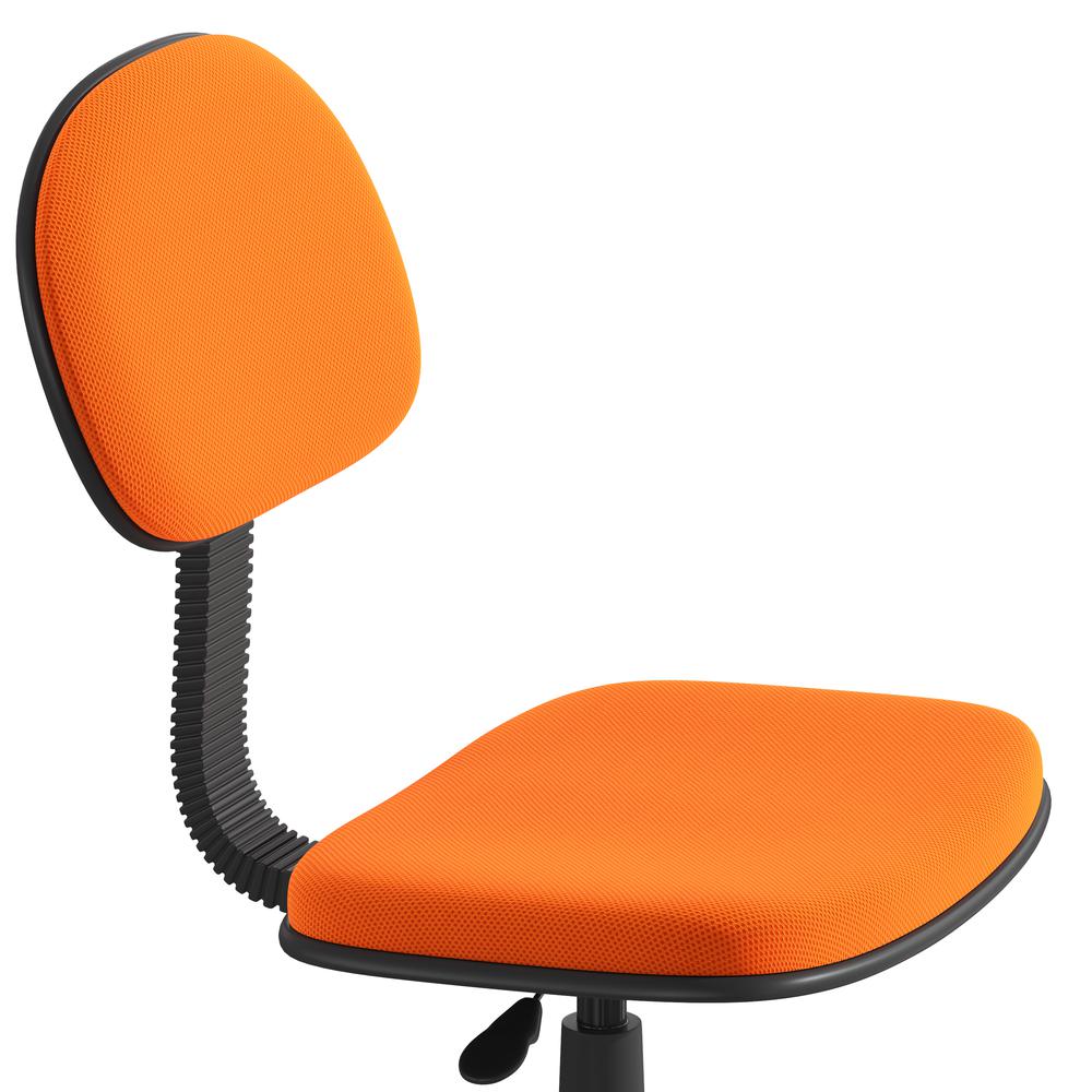 Low Back Light Orange Adjustable Student Swivel Task Office Chair with Padded Mesh Seat and Back - Homeschool Study Chair. Picture 7