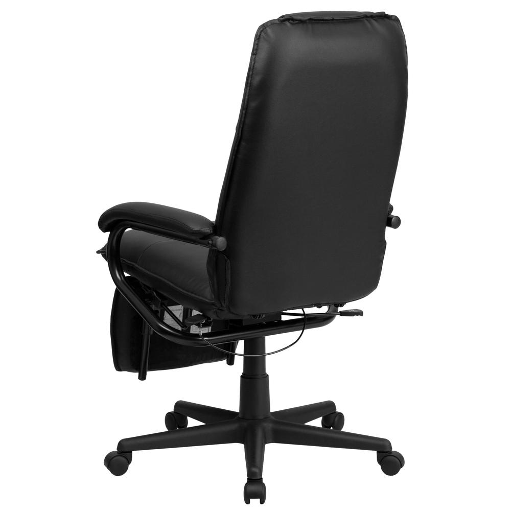 High Back Black LeatherSoft Executive Reclining Ergonomic Swivel Office Chair with Arms. Picture 4