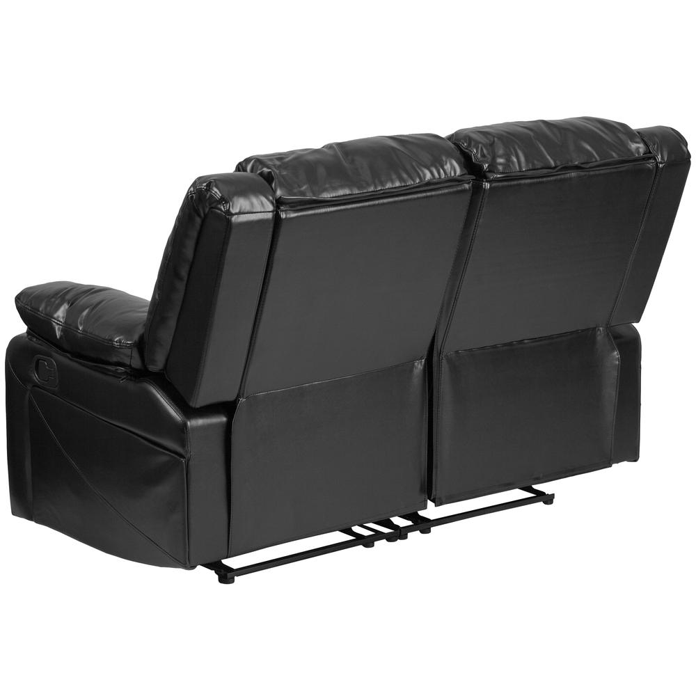 Black LeatherSoft Loveseat with Two Built-In Recliners. Picture 5
