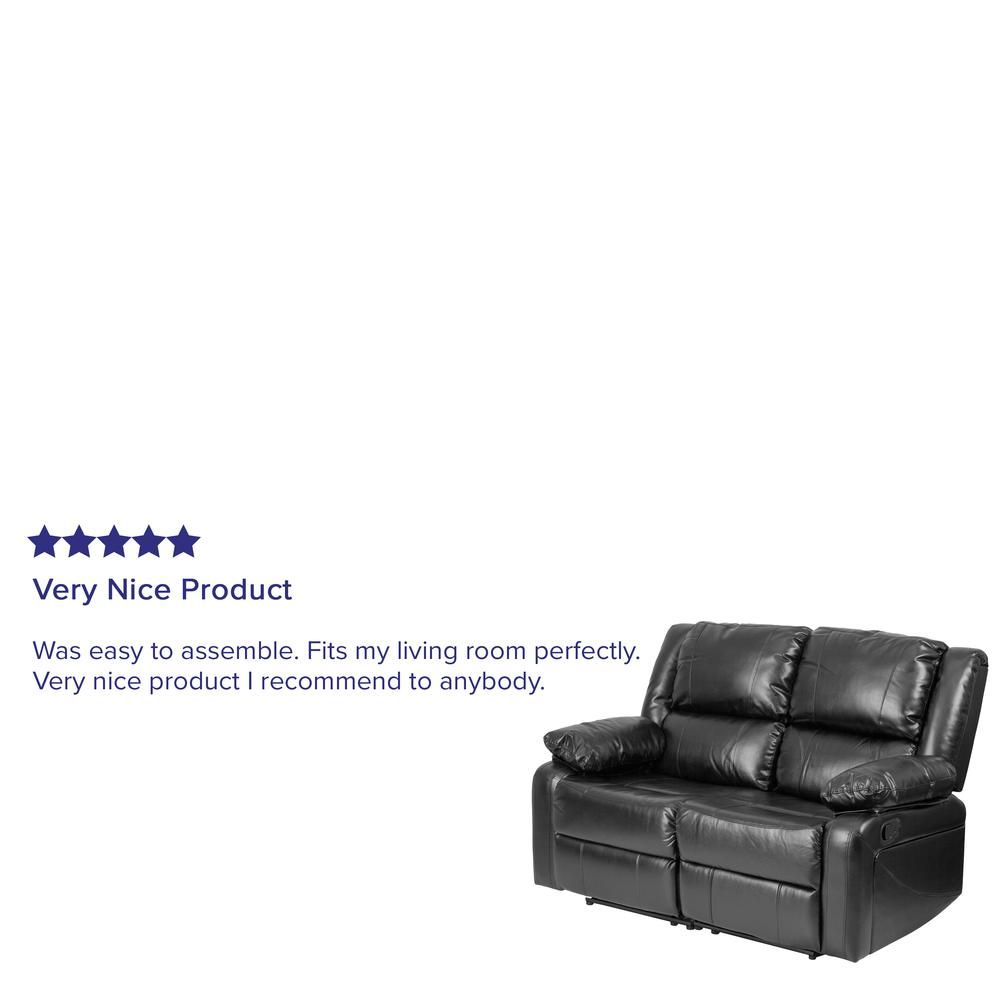 Black LeatherSoft Loveseat with Two Built-In Recliners. Picture 7