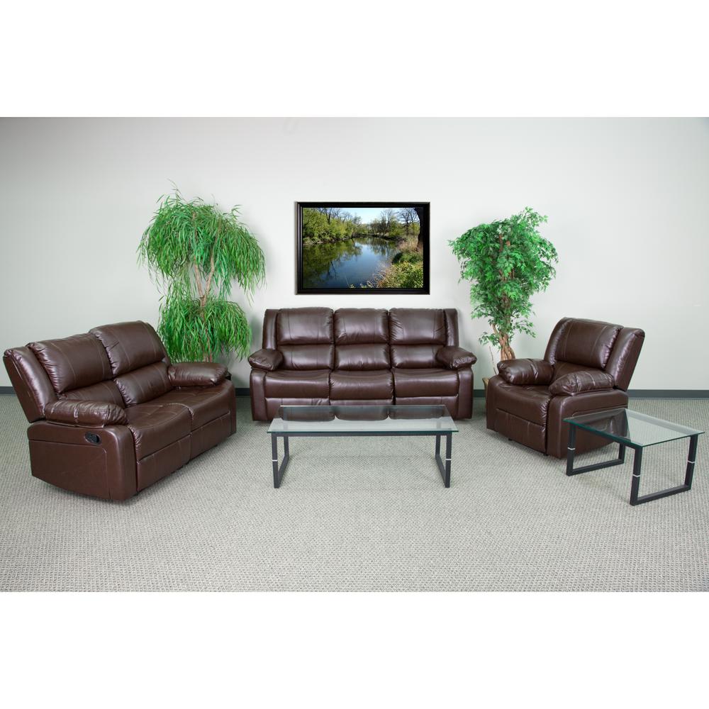 Brown LeatherSoft Reclining Sofa Set. Picture 2