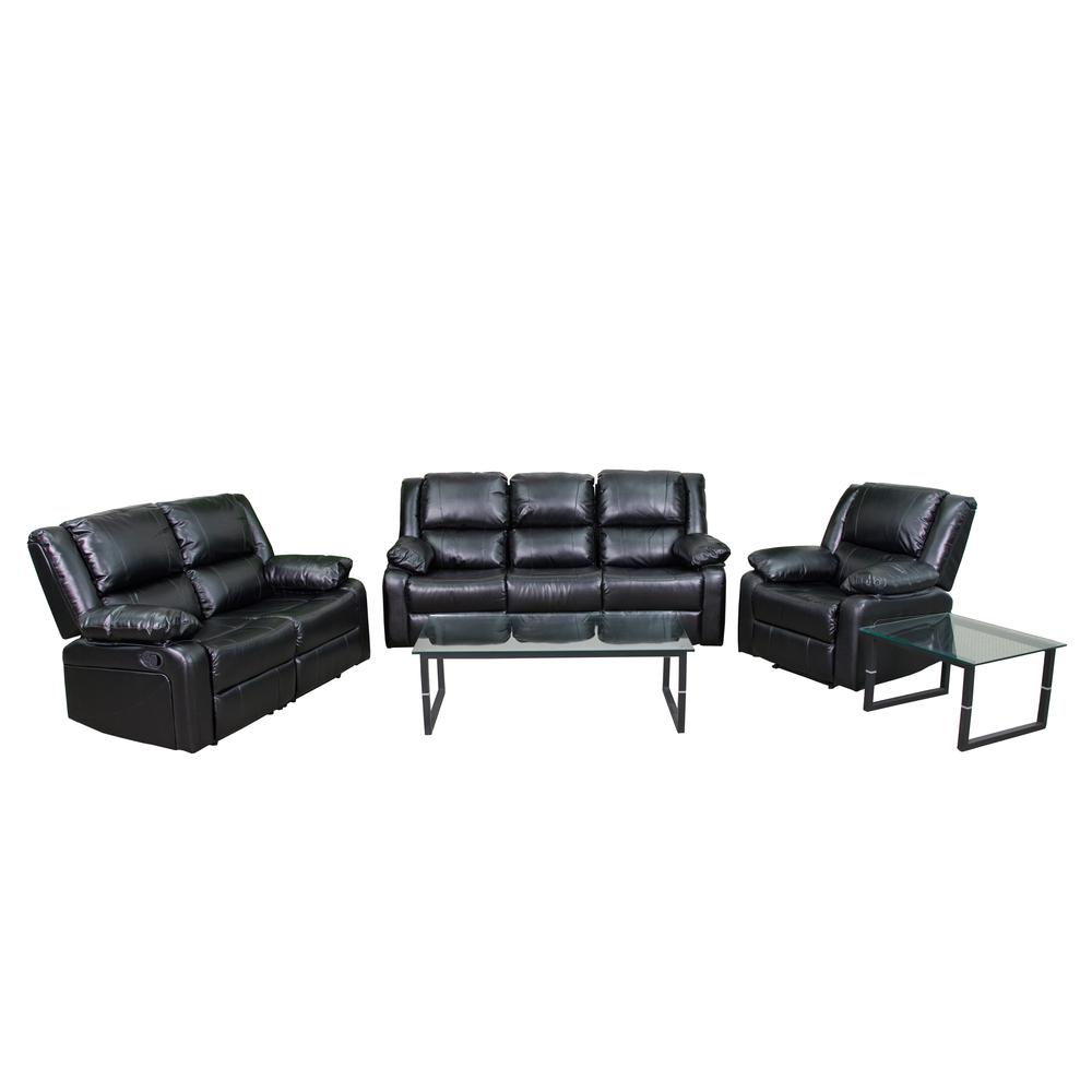 Black LeatherSoft Reclining Sofa Set. The main picture.