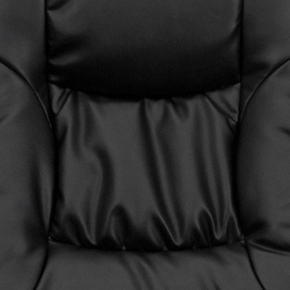 Contemporary Multi-Position Recliner and Ottoman with Wrapped Base in Black LeatherSoft. Picture 11
