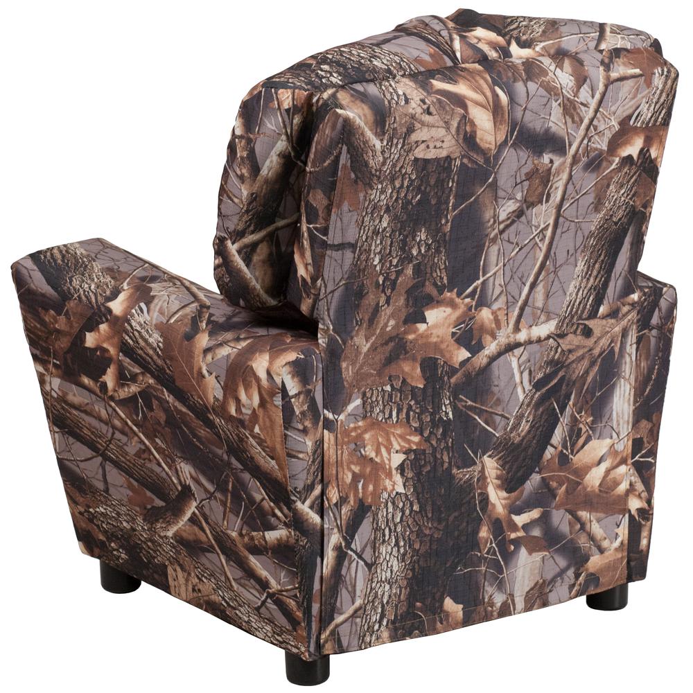 Contemporary Camouflaged Fabric Kids Recliner with Cup Holder 