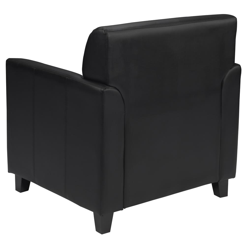 Black LeatherSoft Chair with Clean Line Stitched Frame. Picture 3