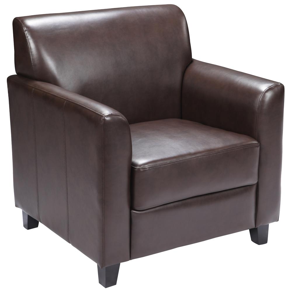 Diplomat Brown LeatherSoft Chair. Picture 1