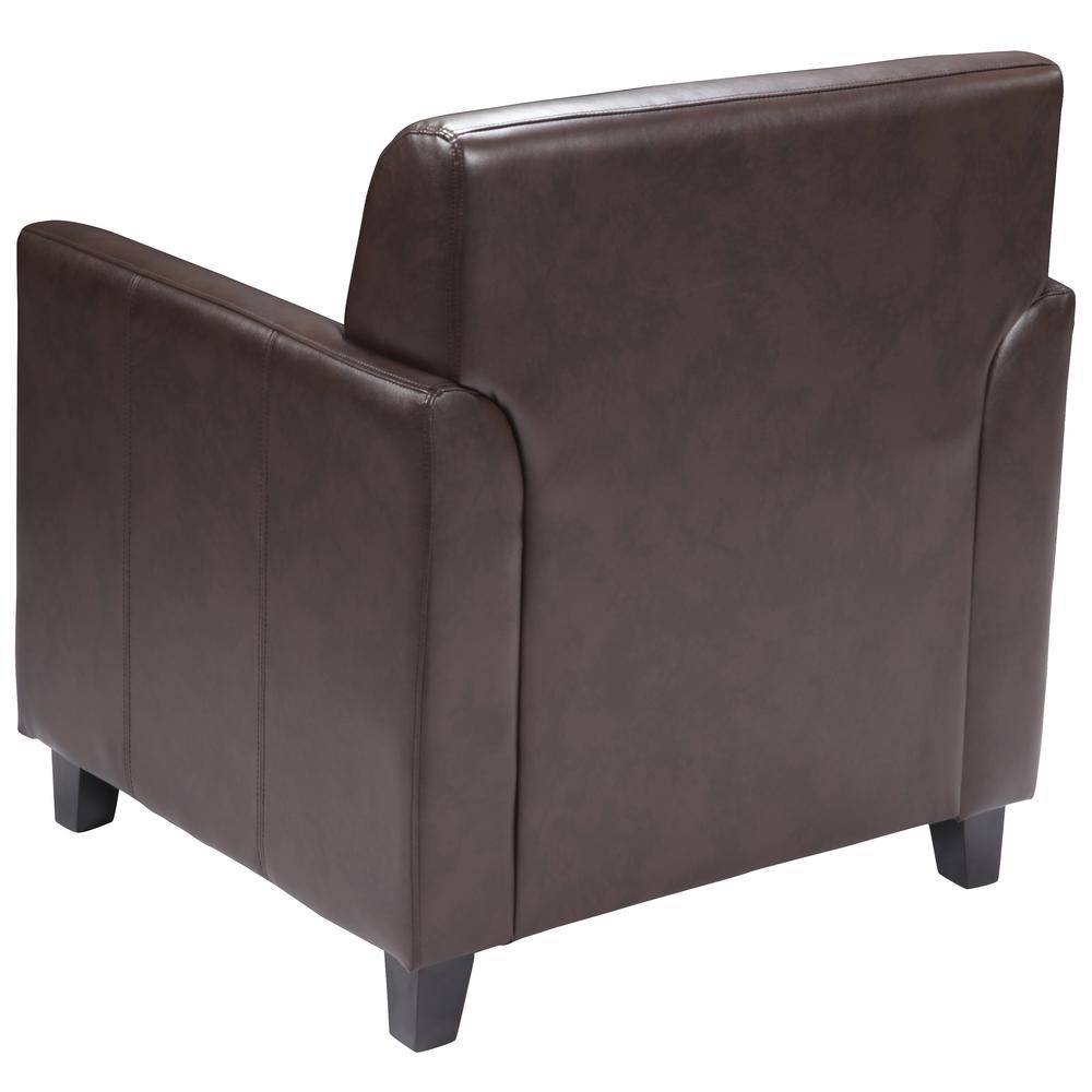 Brown LeatherSoft Chair with Clean Line Stitched Frame. Picture 3