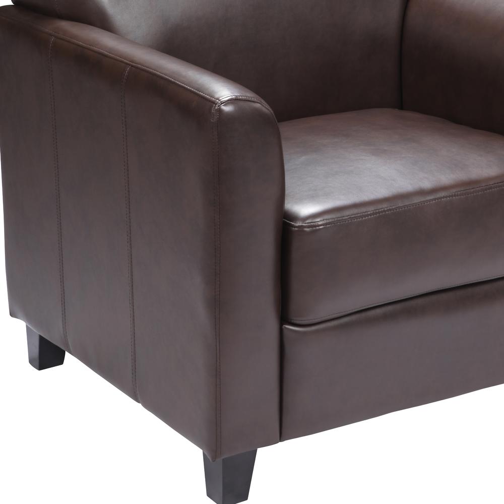 Brown LeatherSoft Chair with Clean Line Stitched Frame. Picture 4