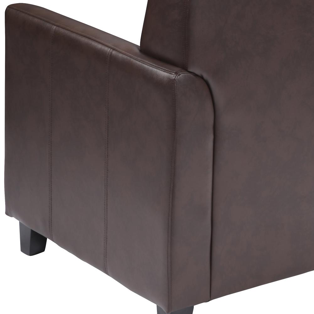 Brown LeatherSoft Chair with Clean Line Stitched Frame. Picture 5