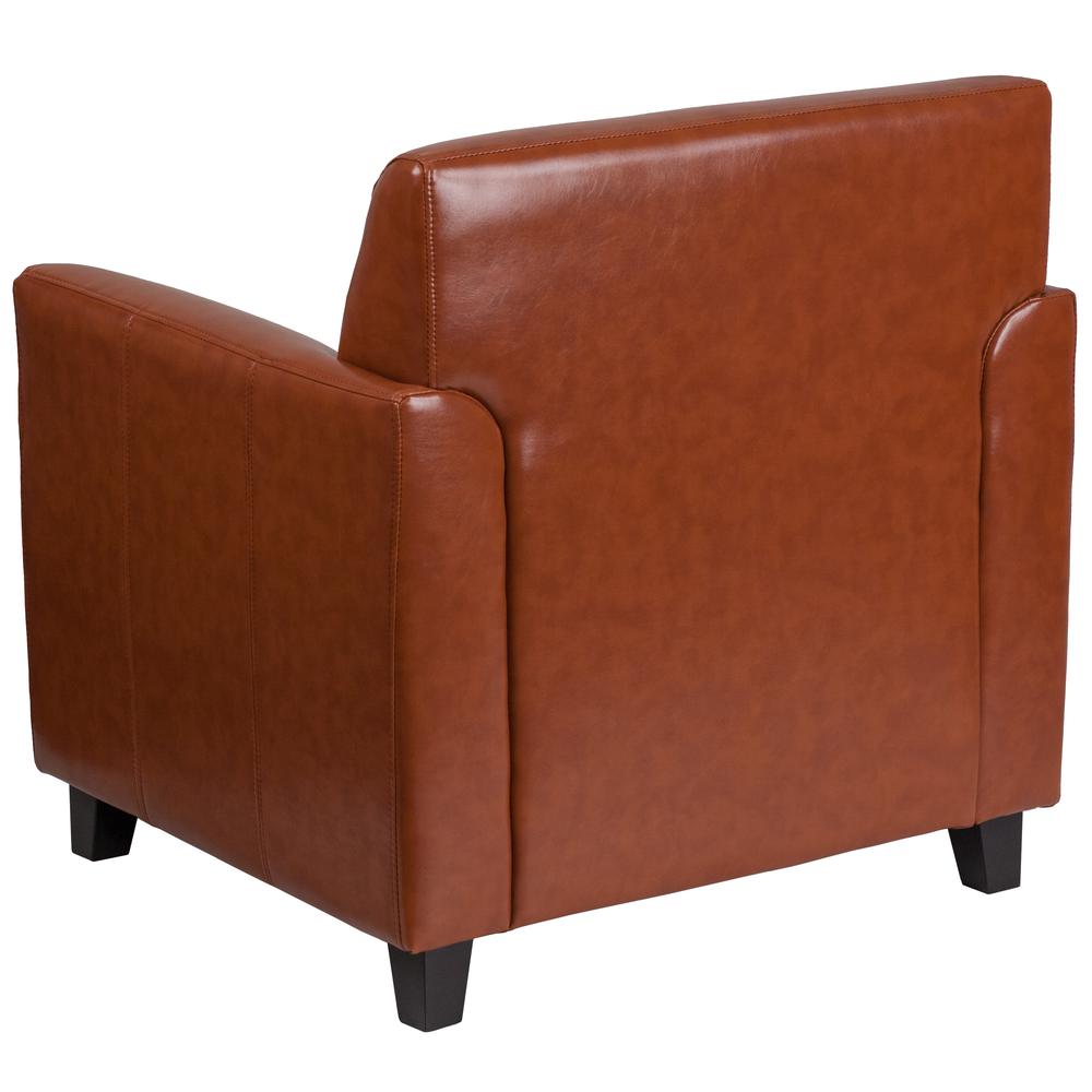 Cognac LeatherSoft Chair with Clean Line Stitched Frame. Picture 3