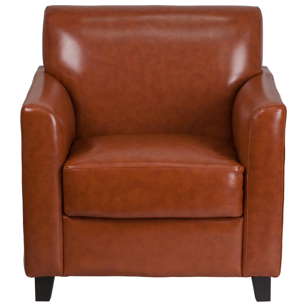 Cognac LeatherSoft Chair with Clean Line Stitched Frame. Picture 4