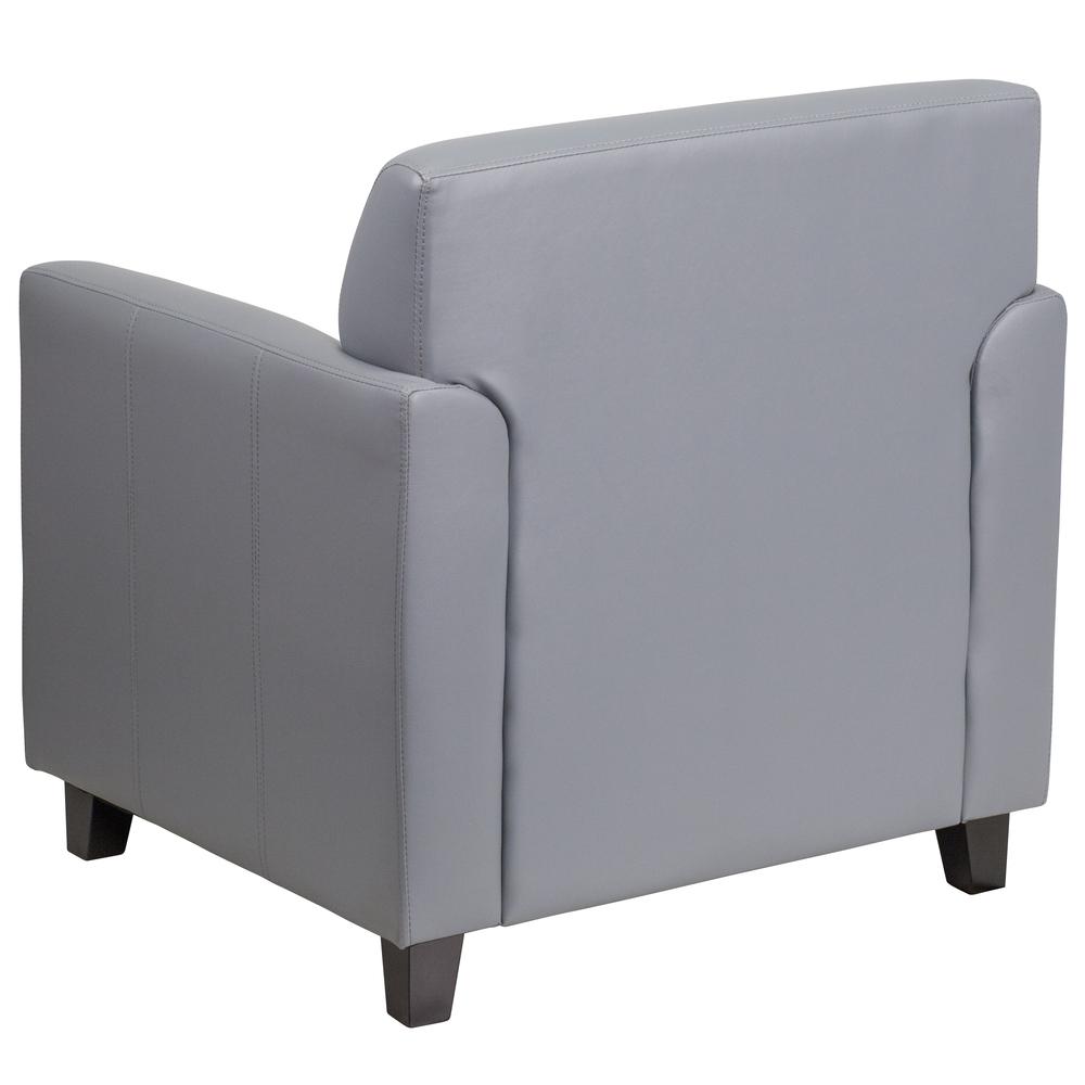 Gray LeatherSoft Chair with Clean Line Stitched Frame. Picture 4