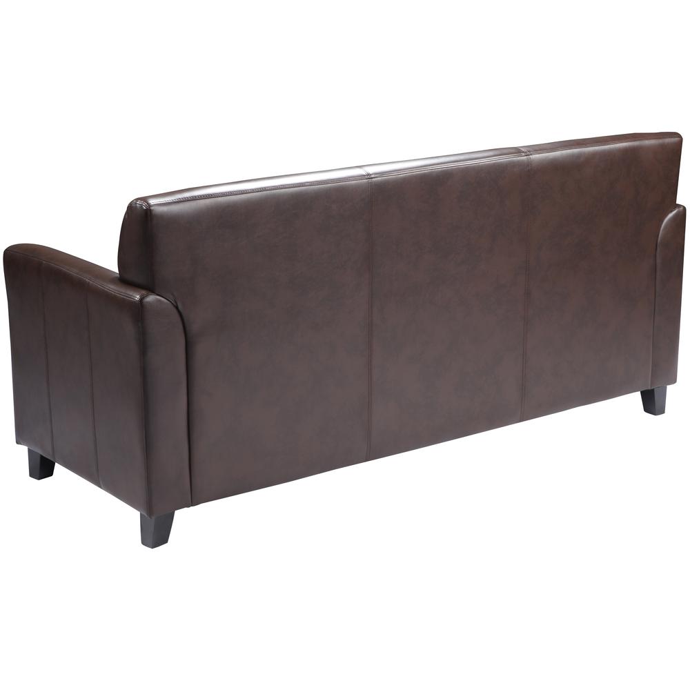 Brown LeatherSoft Sofa with Clean Line Stitched Frame. Picture 2