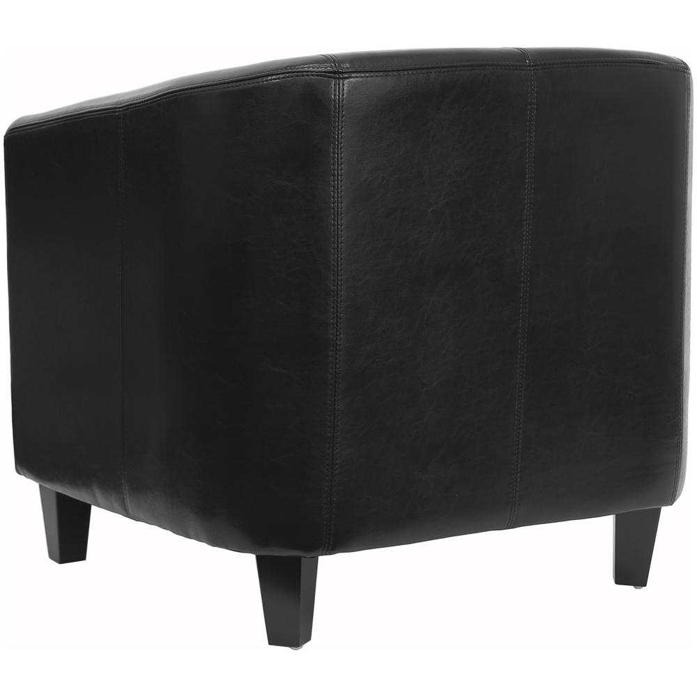 Black LeatherSoft Lounge Chair with Sloping Arms. Picture 3