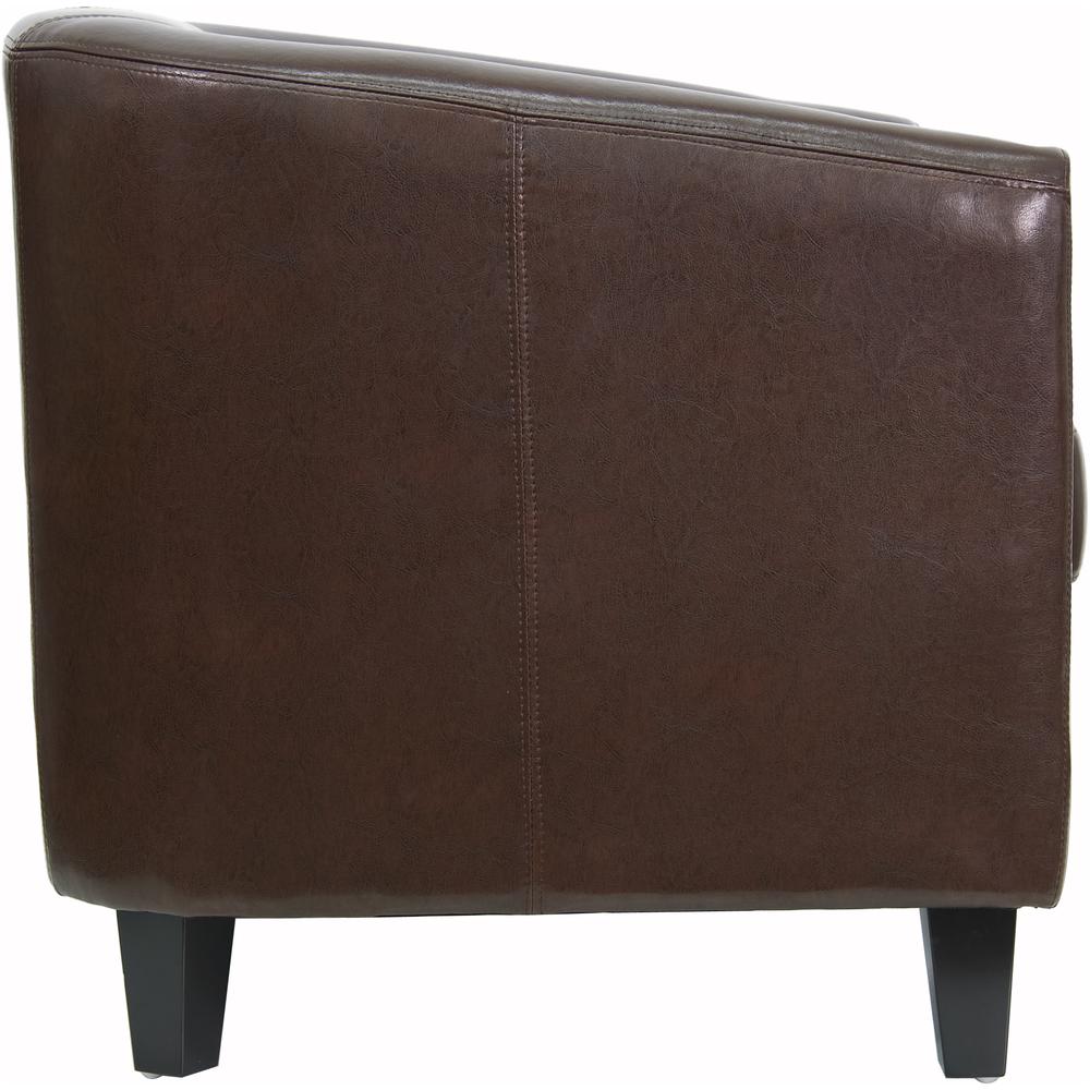 Brown LeatherSoft Lounge Chair with Sloping Arms. Picture 2