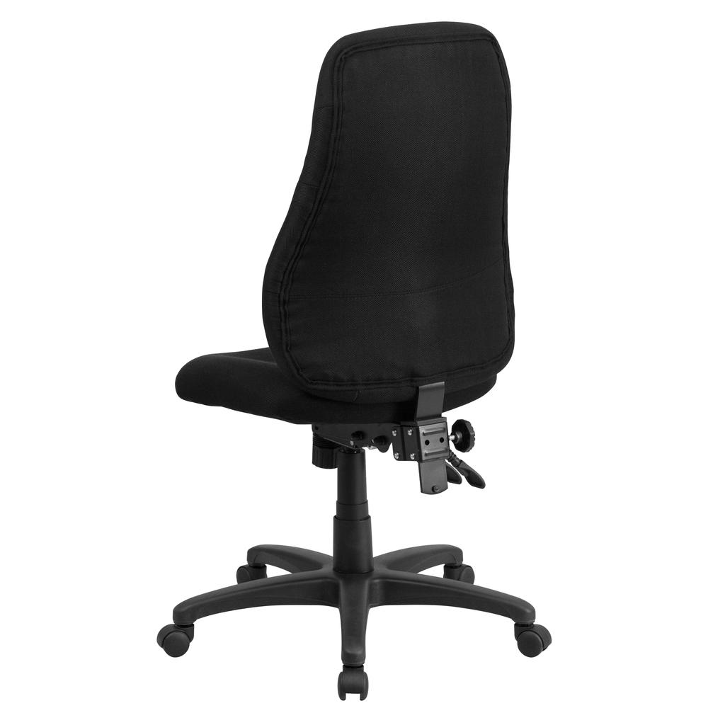 High Back Black Fabric Multifunction Swivel Ergonomic Task Office Chair. Picture 3
