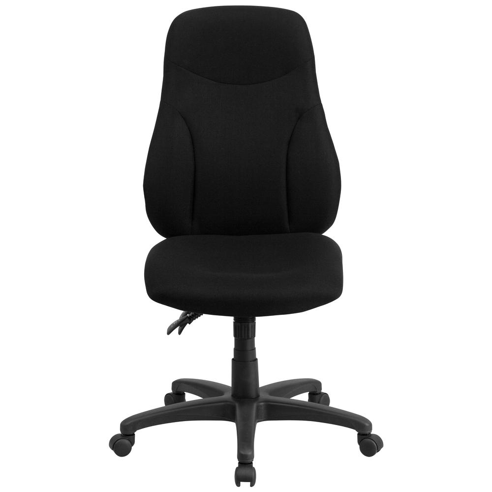 High Back Black Fabric Multifunction Swivel Ergonomic Task Office Chair. Picture 4