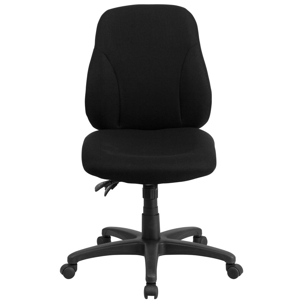 Mid-Back Black Fabric Multifunction Swivel Ergonomic Task Office Chair with 1.75" Back Adjustment. Picture 4