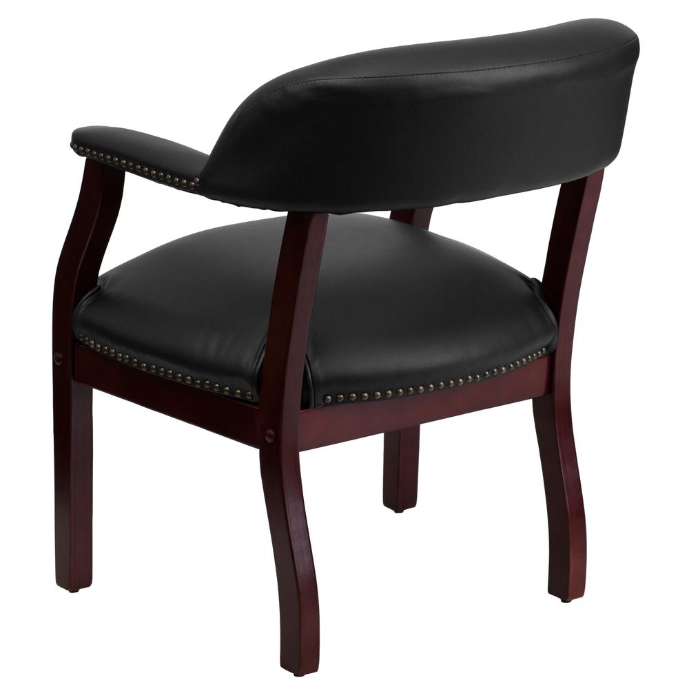 Black Vinyl Luxurious Conference Chair with Accent Nail Trim. Picture 4