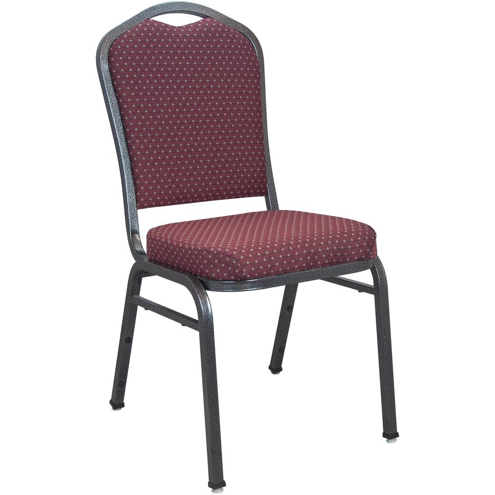 Premium Burgundy-patterned Crown Back Banquet Chair - Silver Vein. Picture 1