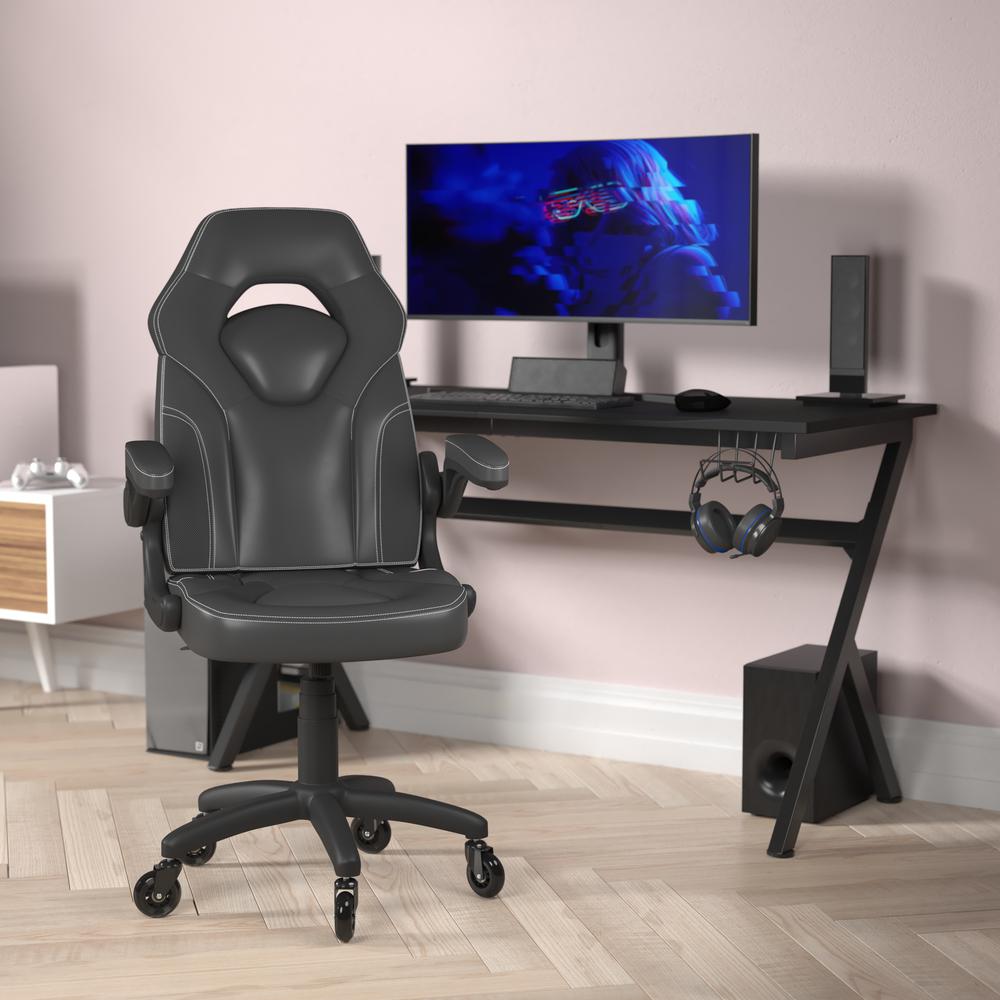 X10 Gaming Chair Racing Office Computer Chair, Black LeatherSoft. Picture 1