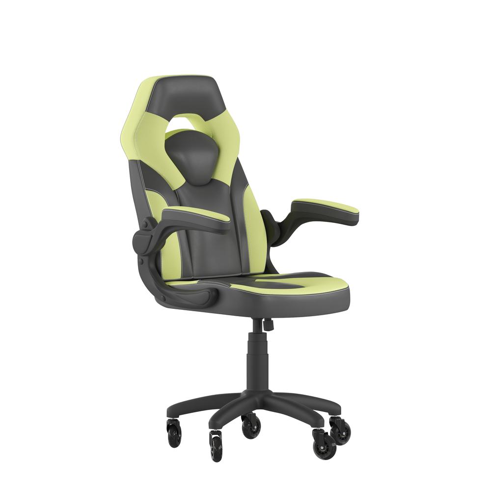 X10 Gaming Chair Racing Computer Chair, Neon Green/Black LeatherSoft. Picture 2