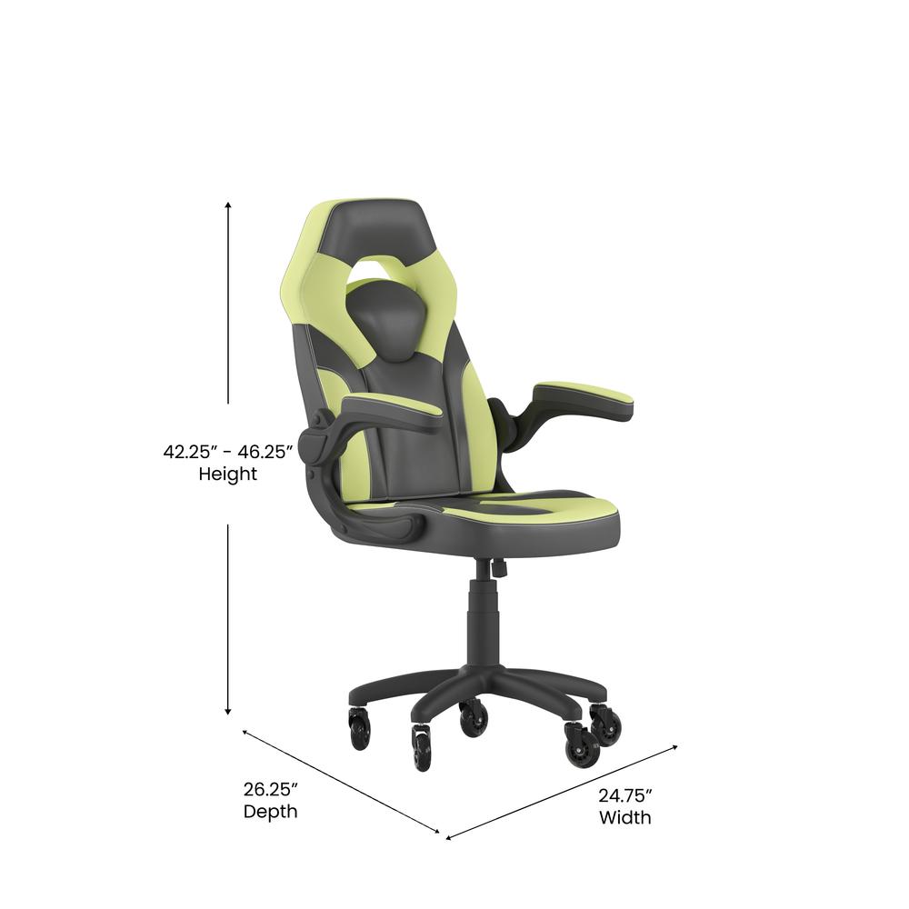X10 Gaming Chair Racing Computer Chair, Neon Green/Black LeatherSoft. Picture 5
