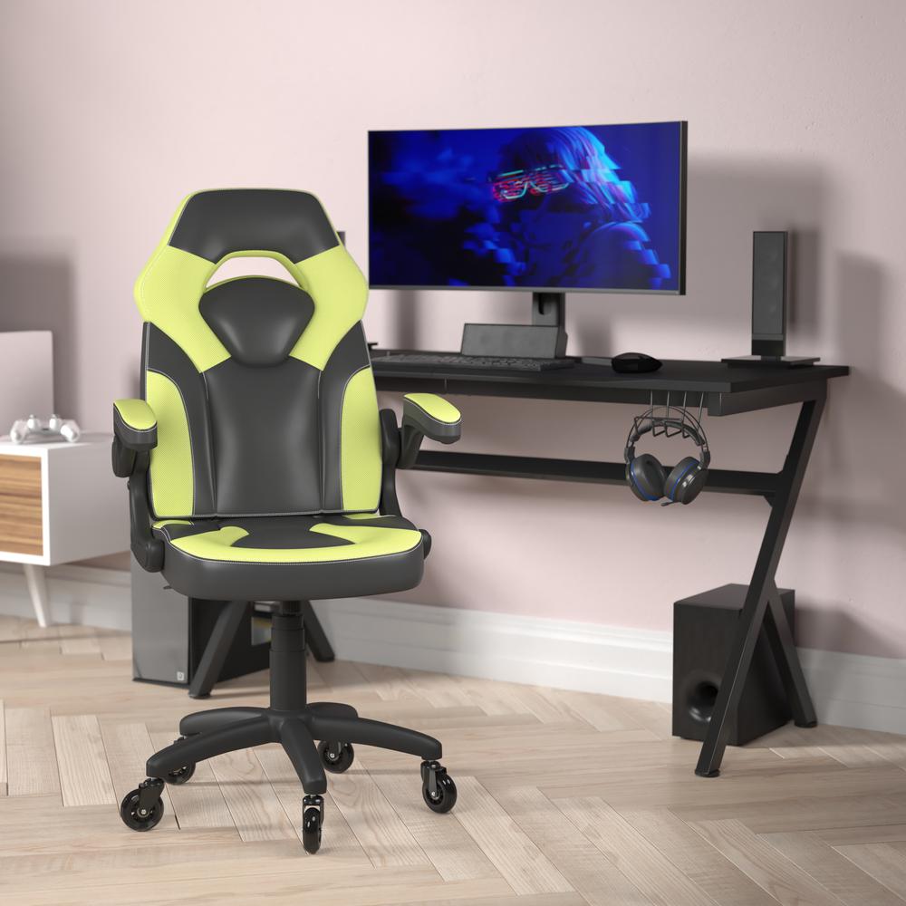 X10 Gaming Chair Racing Computer Chair, Neon Green/Black LeatherSoft. Picture 1