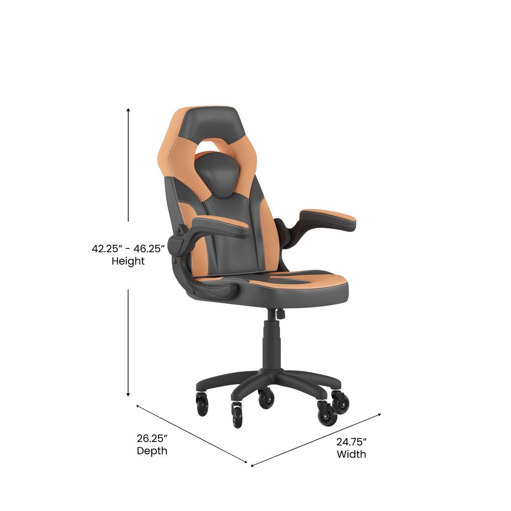 X10 Gaming Chair Racing Office Computer Chair, Orange/Black LeatherSoft. Picture 5