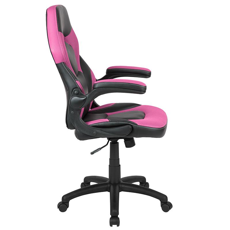 X10 Gaming Chair Racing Office Computer Swivel Chair, Pink/Black LeatherSoft. Picture 2