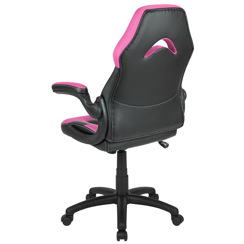 X10 Gaming Chair Racing Office Computer Swivel Chair, Pink/Black LeatherSoft. Picture 3