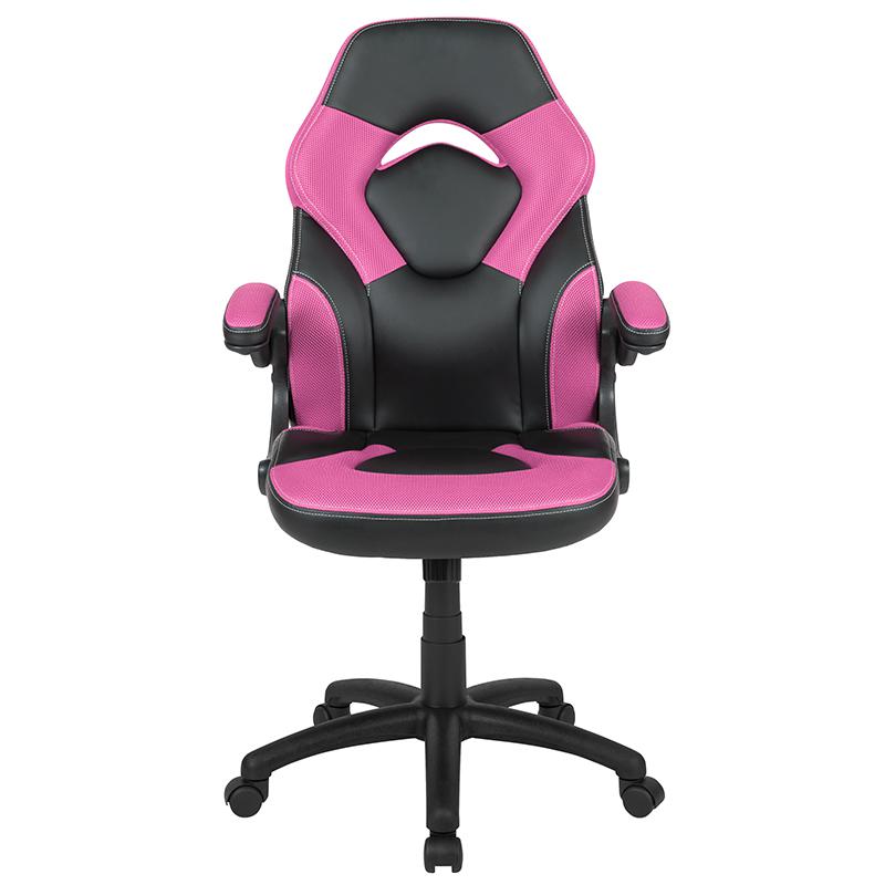 X10 Gaming Chair Racing Office Computer Swivel Chair, Pink/Black LeatherSoft. Picture 4