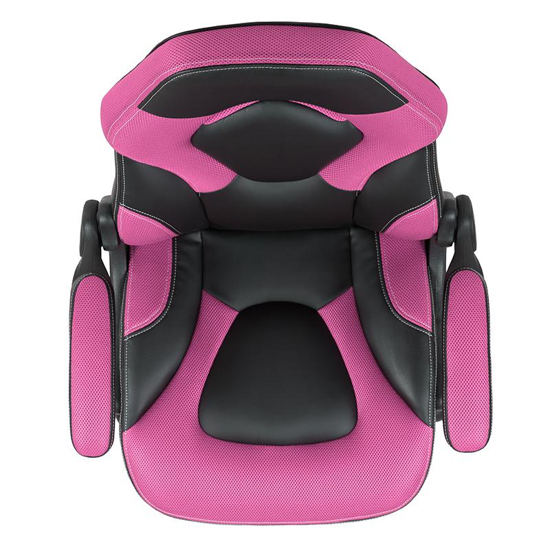 X10 Gaming Chair Racing Office Computer Swivel Chair, Pink/Black LeatherSoft. Picture 5