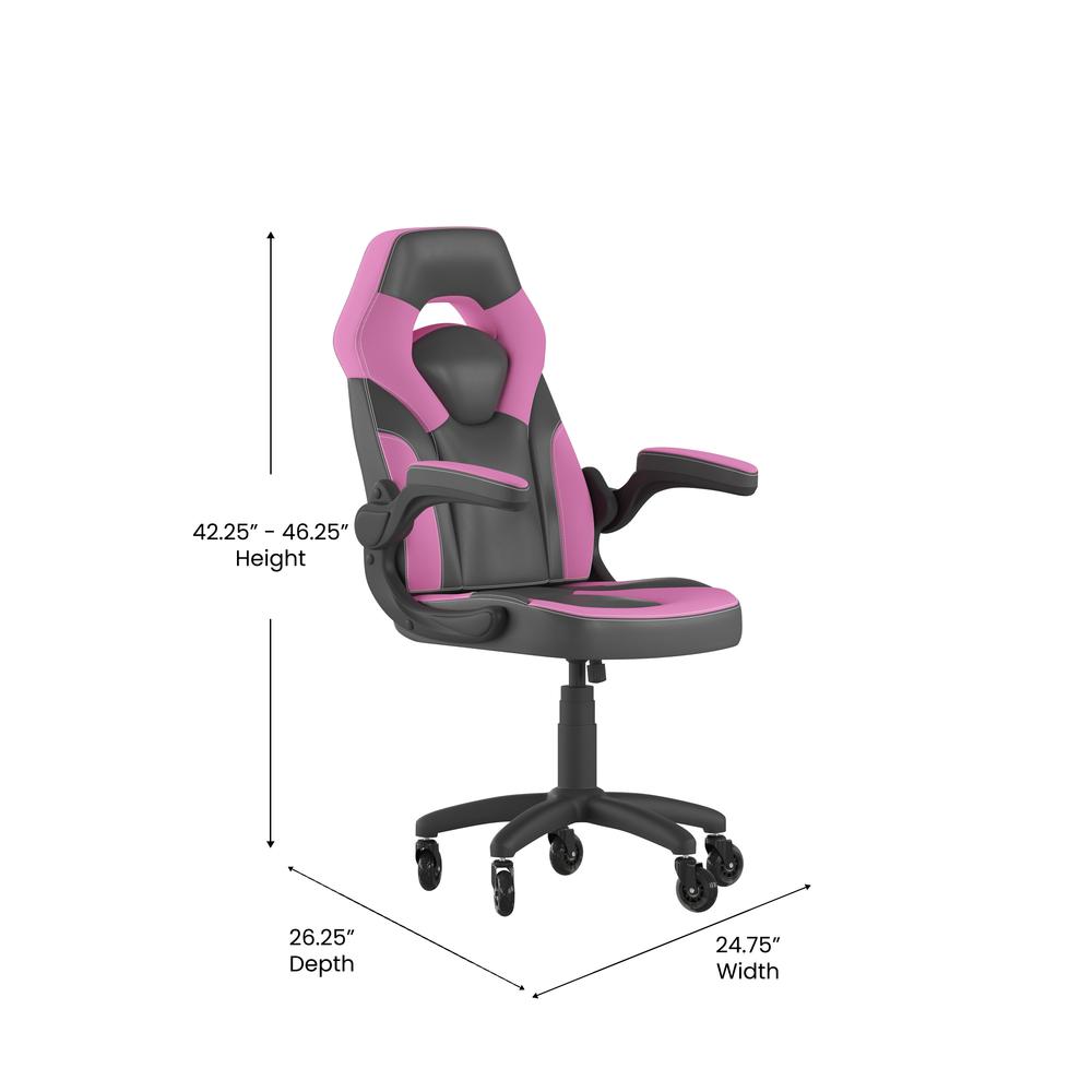 X10 Gaming Chair Racing Office Computer Chair, Pink/Black LeatherSoft. Picture 5