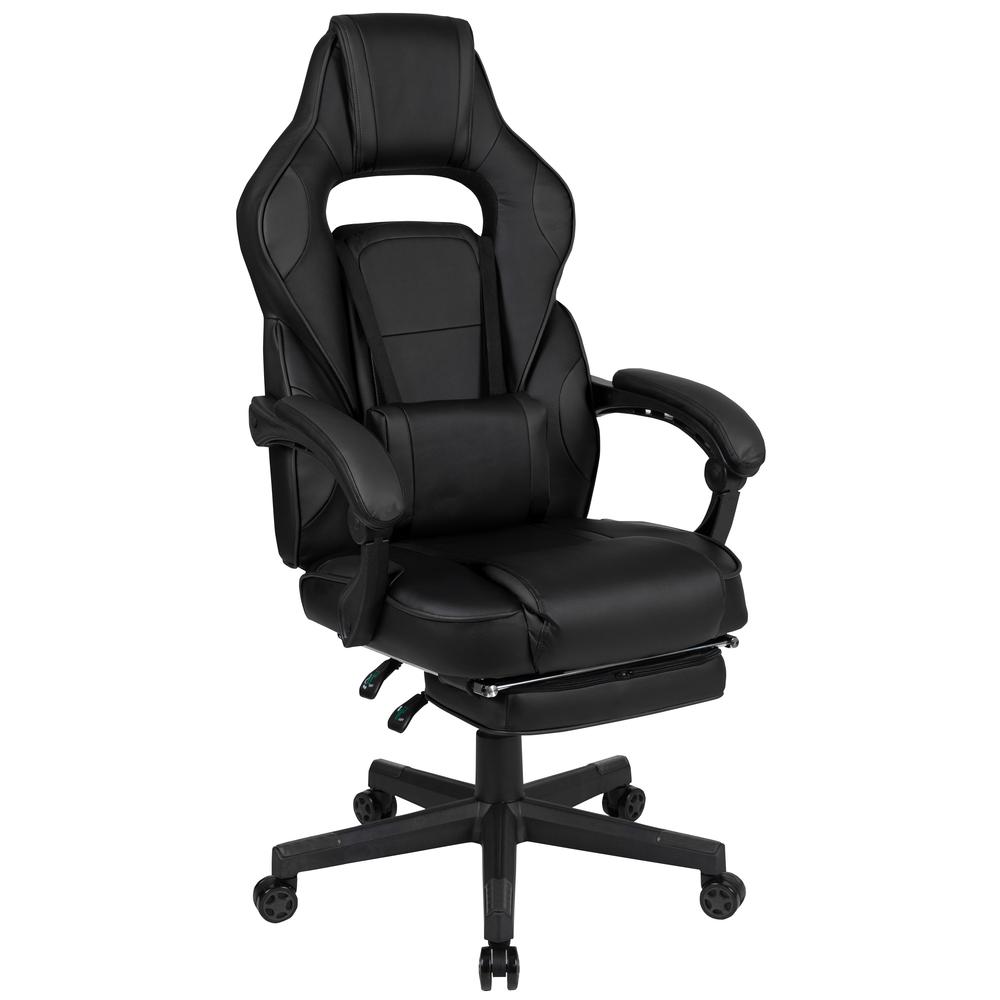 X40 Gaming Chair Racing Ergonomic Computer Chair with Fully Reclining Back/Arms, Slide-Out Footrest, Massaging Lumbar - Black. Picture 2