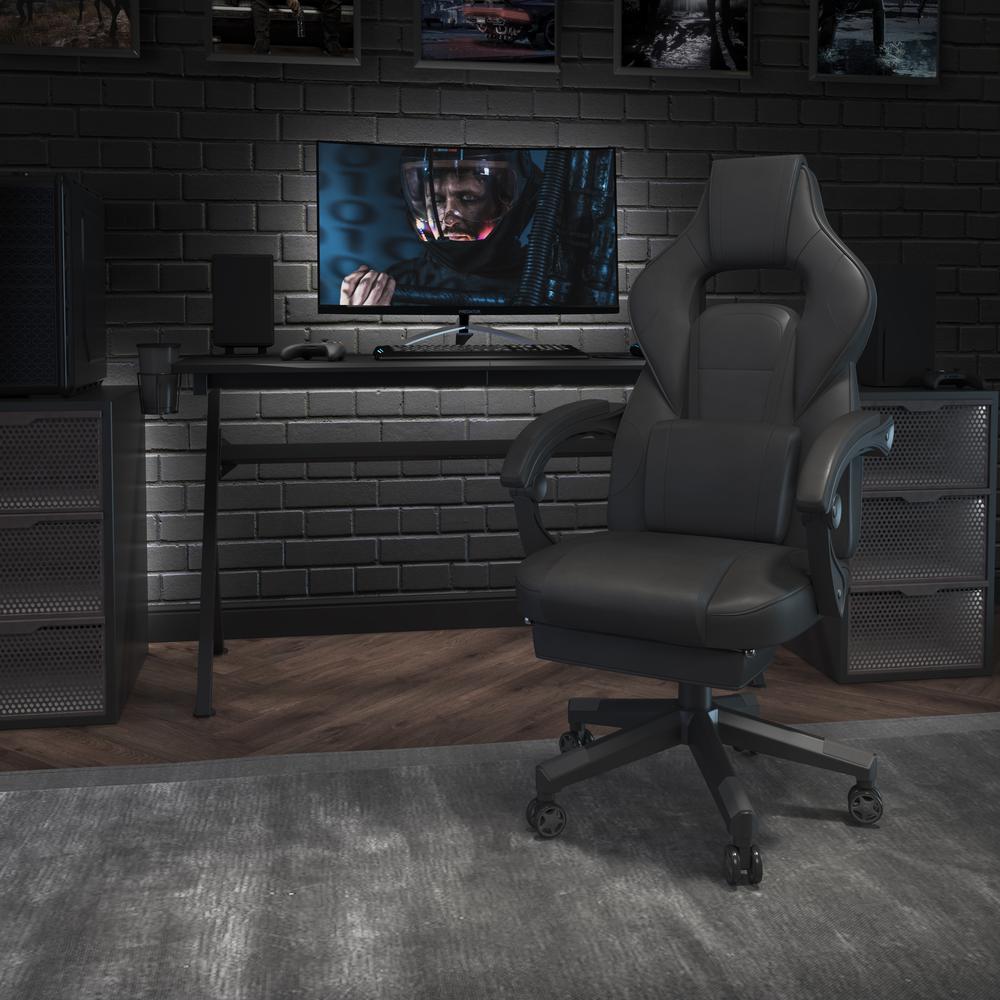 X40 Gaming Chair Racing Ergonomic Computer Chair with Fully Reclining Back/Arms, Slide-Out Footrest, Massaging Lumbar - Black. The main picture.