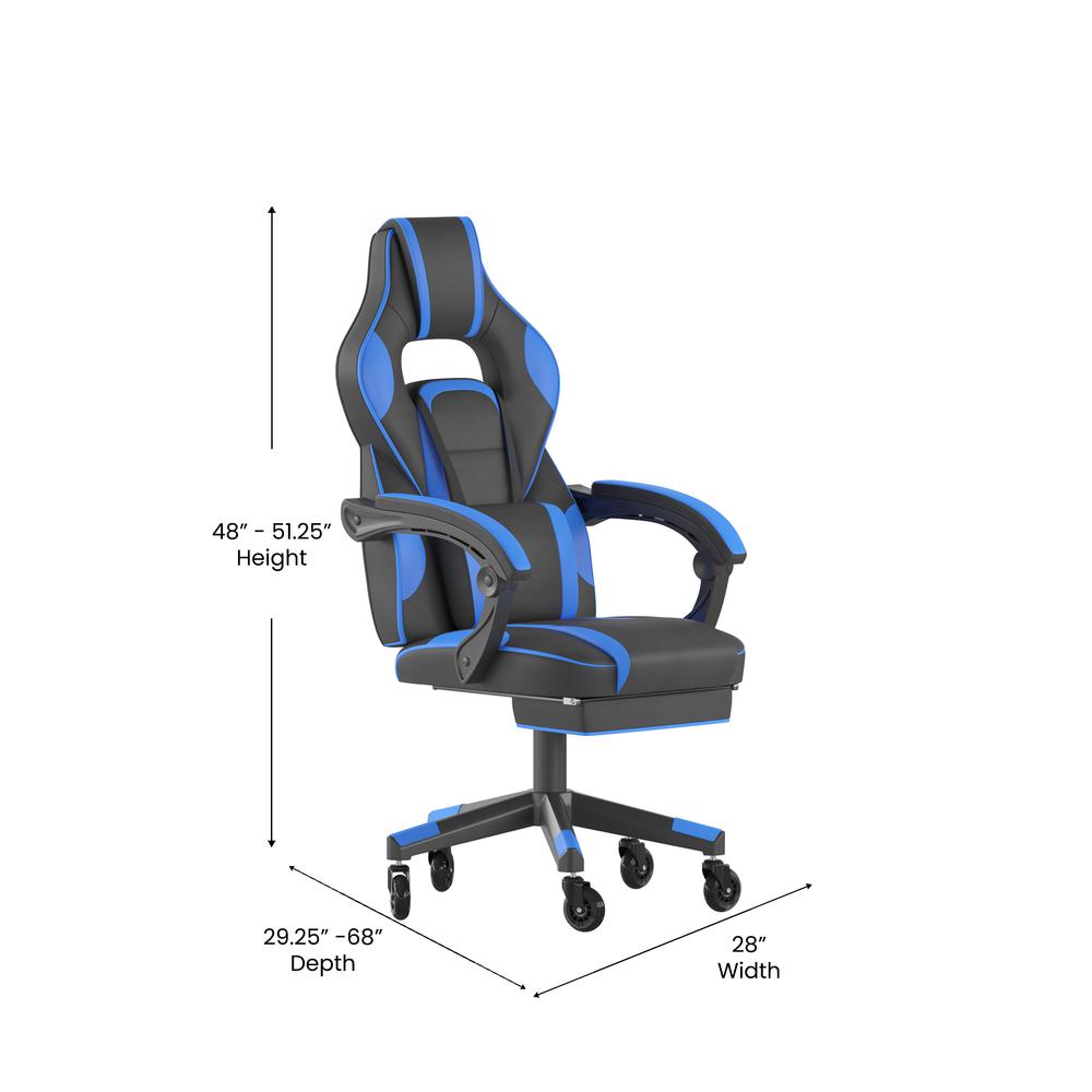 X40 Gaming Chair Racing Computer Chair - Black/Blue. Picture 5