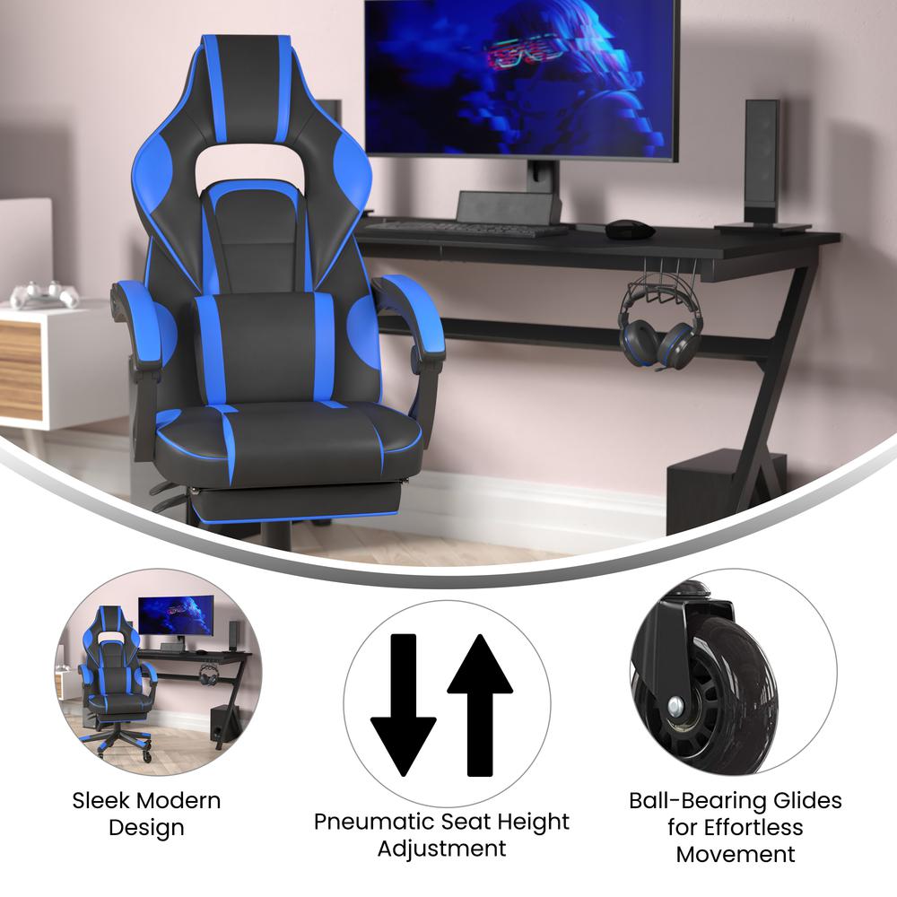 X40 Gaming Chair Racing Computer Chair - Black/Blue. Picture 4