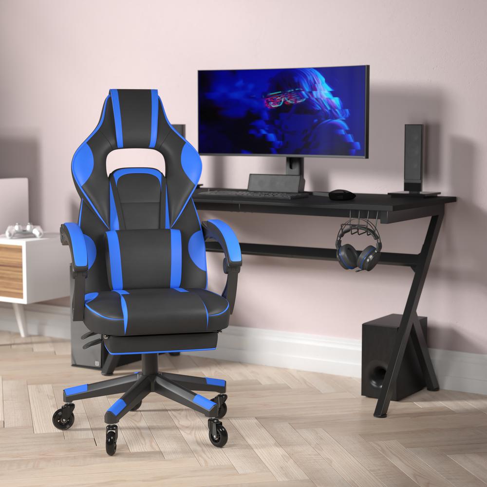 X40 Gaming Chair Racing Computer Chair - Black/Blue. Picture 1