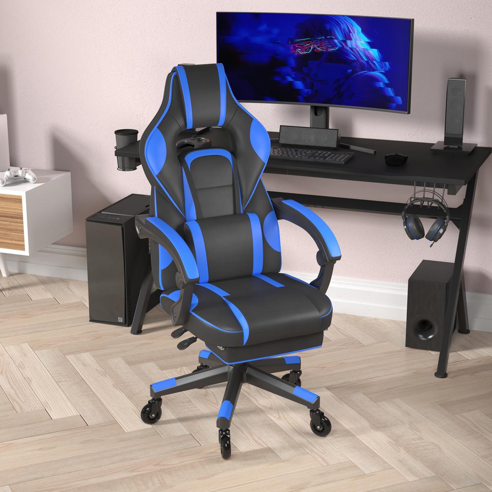 X40 Gaming Chair Racing Computer Chair - Black/Blue. Picture 6