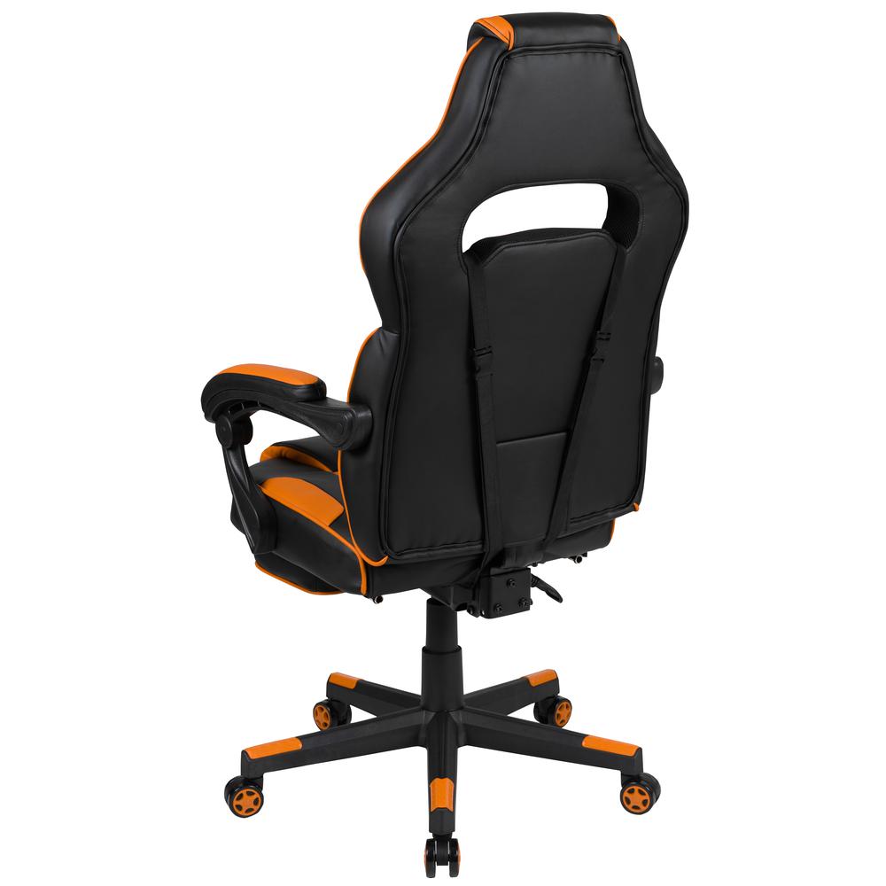 X40 Gaming Chair Racing Ergonomic Computer Chair with Fully Reclining Back/Arms, Slide-Out Footrest, Massaging Lumbar - Black/Orange. Picture 6