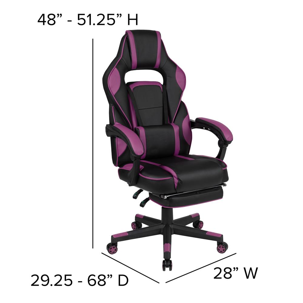 X40 Gaming Chair Racing Computer Chair - Black/Purple. Picture 5