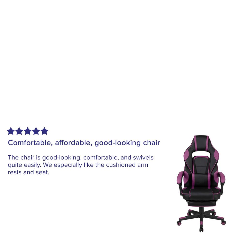 X40 Gaming Chair Racing Computer Chair - Black/Purple. Picture 3