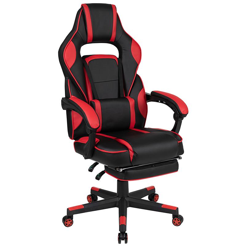 X40 Gaming Chair Racing Ergonomic Computer Chair with Fully Reclining Back/Arms, Slide-Out Footrest, Massaging Lumbar - Red. Picture 2
