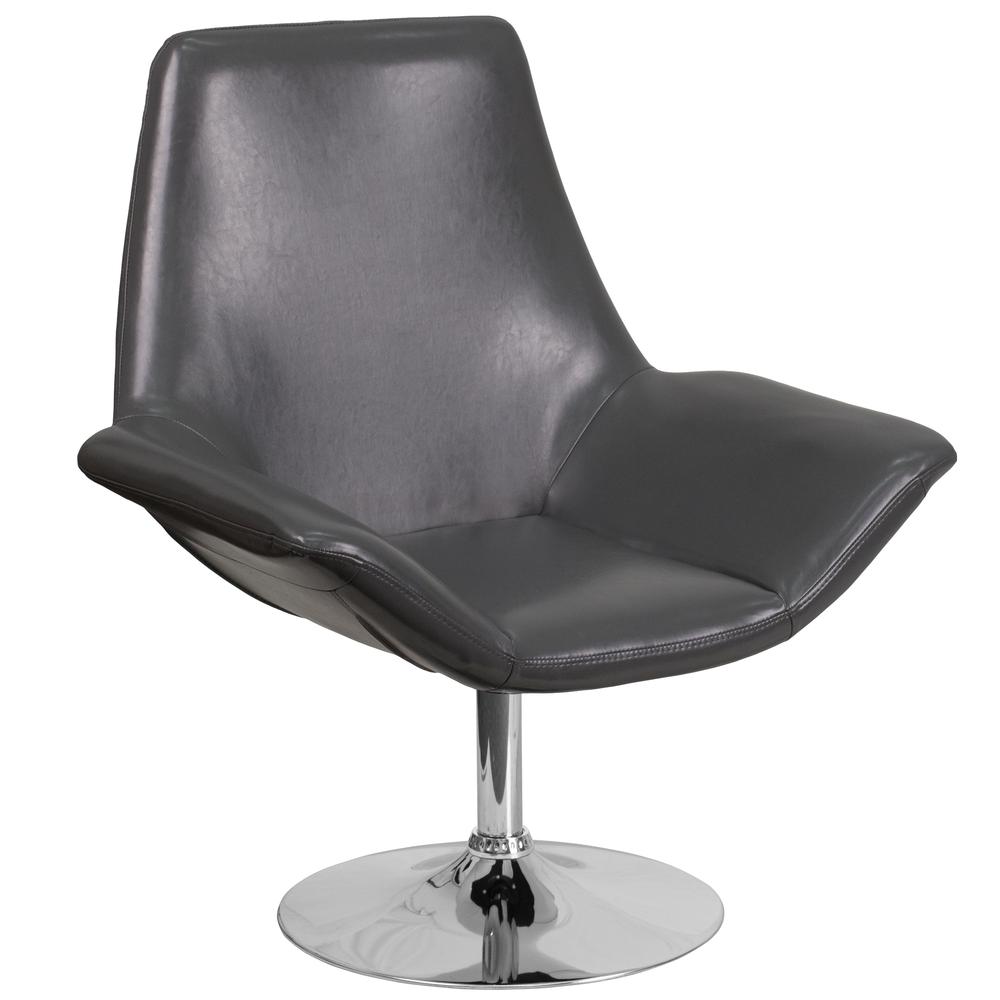 HERCULES Sabrina Series Gray LeatherSoft Side Reception Chair. Picture 1