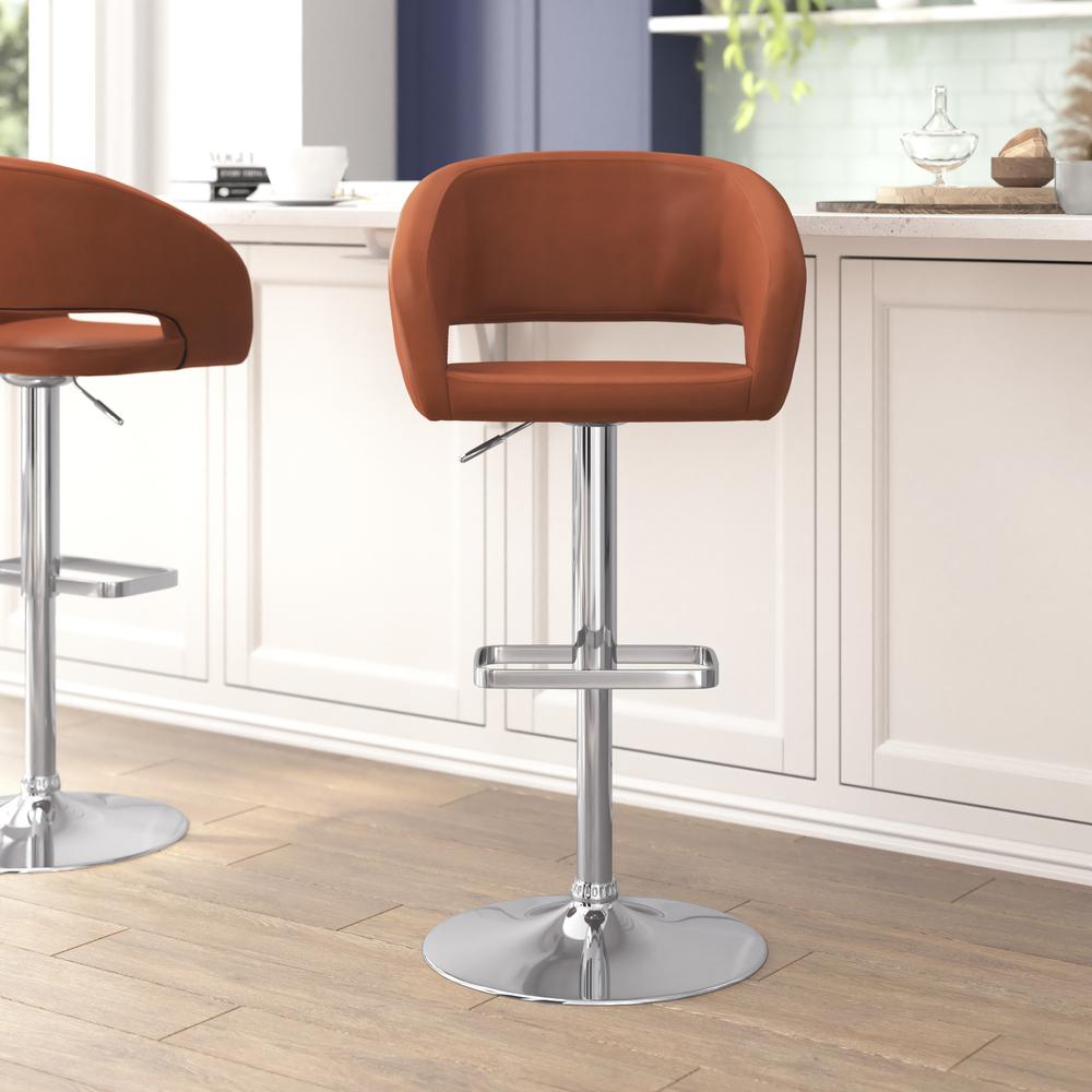 Contemporary Adjustable Swivel Bar Stool. Picture 4
