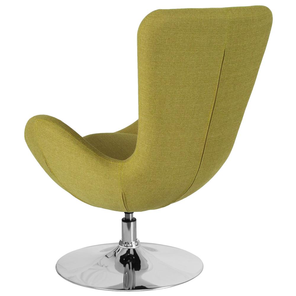 Green Fabric Side Reception Chair with Bowed Seat. Picture 2